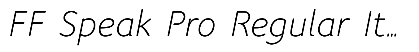 FF Speak Pro Regular Italic